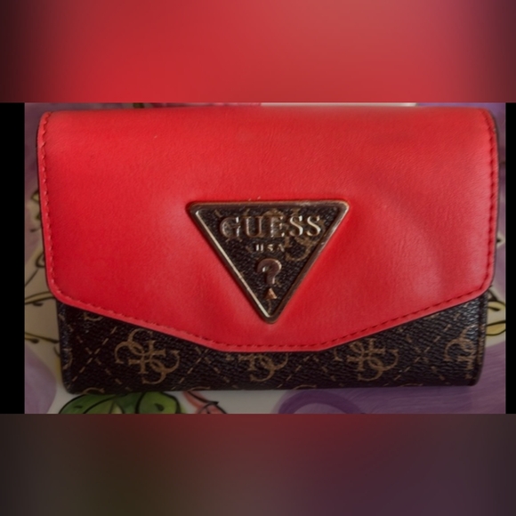 Guess Red and Brown Wallet - Picture 1 of 11